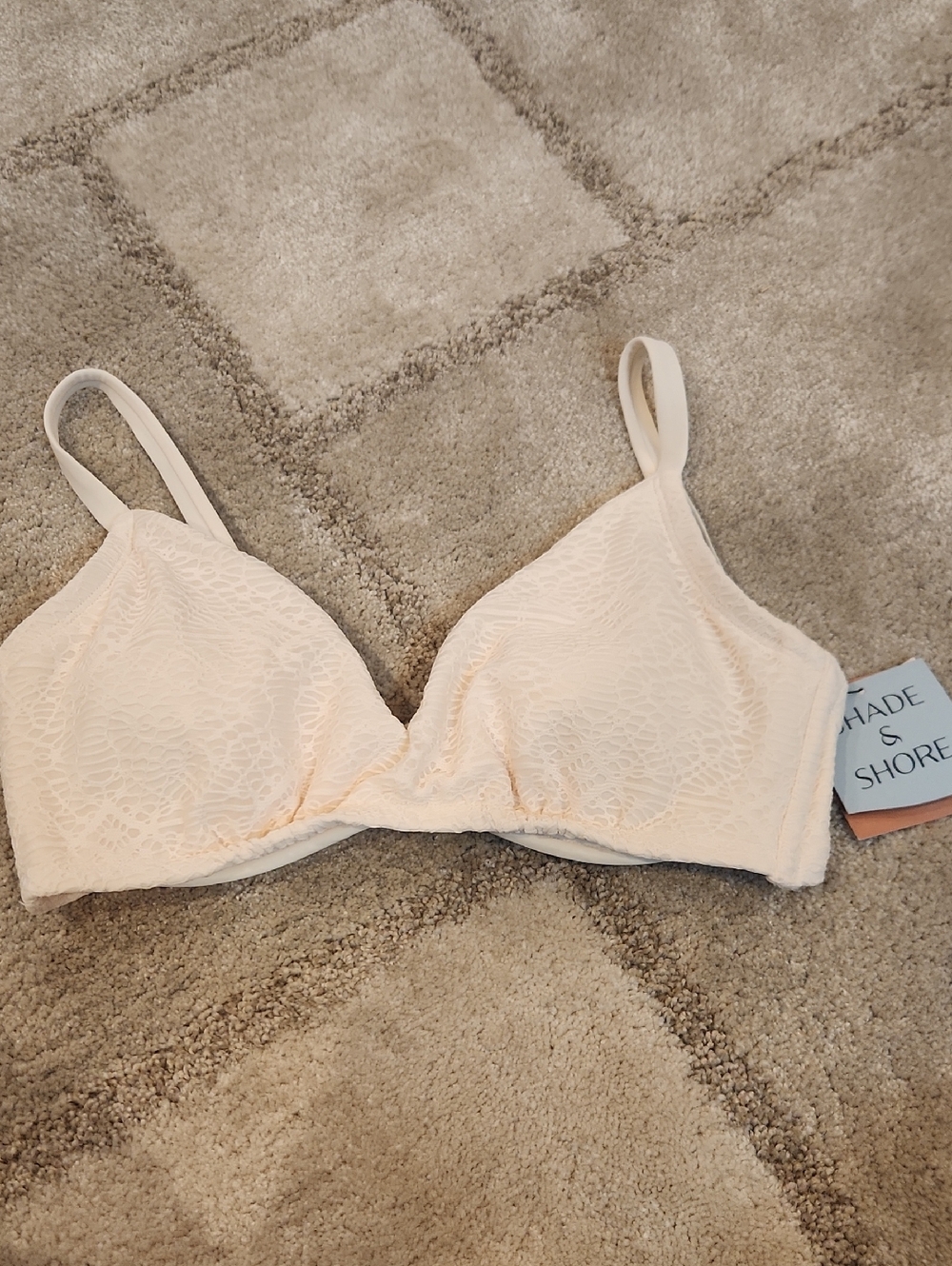 Shade & Shore Women's Cream Bikini Top